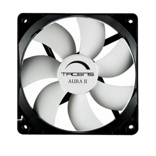 Ventoinha Tacens Aura II 80mm - Caixa preta, pás brancas - Velocidade máxima 1500rpm - Tacens 3AURAII8