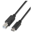 Cabo de impressora USB 2.0 Aisens 3A - Tipo USB-C/M-B macho - 2,0 m - Cor preta - Aisens A107-0054