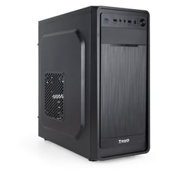 Caixa Tooq Semitower ATX/MicroATX/Mini-ITX - Tamanho de disco suportado 3,5", 2,5" - USB3.0, 2.0, HD Audio - Unidade de 120 mm incluída - Corta preta - Tooq 232182