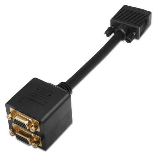 Cabo divisor SVGA(3C+9) de alta qualidade Aisens - HDB15/M-2xHDB15/H - Blindagem Dourada - 20cm - Cor Dourada - Aisens A113-0080