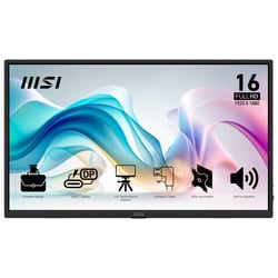 MSI PRO MP165 E6 - Monitor de 15,6", IPS, FHD (1920x1080), 4 ms (GTG), 60 Hz, 250 cd/m², 1000:1 - MSI 9S6-3PE50M-011