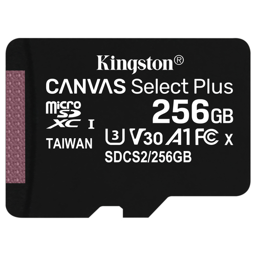 MicroSD Kingston Canvas Select Plus 256GB class10 UHS-I SDHC(100MB/s-85MB/s) - Kingston SDCS2/256GB