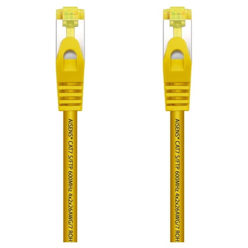 Cabo de rede Aisens Patch Cord RJ45 LSZH Cat.7 600 MHz S/FTP PIMF AWG26 - 1,0 M - Cor amarela - Aisens A146-0474