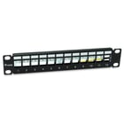 EQUIP 12PORT KEYSTONE SHIELDED PATCH PANEL BLACK 10" - Equip 769331