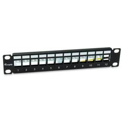 EQUIP 12PORT KEYSTONE SHIELDED PATCH PANEL BLACK 10" - Equip 769331