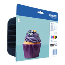 Pack de 4 tinteiros de tinta (BK/CM/Y) - Brother LC123VALBP