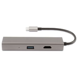 HUB USB 4 Portas CoolBox MINIDOCK4 USB-C com 3 USB 3.0 type A, 1 HDMI, 1 RJ45 Gigabit - Coolbox COO-DOCK-04