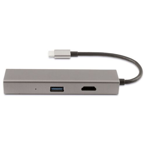 HUB USB 4 Portas CoolBox MINIDOCK4 USB-C com 3 USB 3.0 type A, 1 HDMI, 1 RJ45 Gigabit - Coolbox COO-DOCK-04
