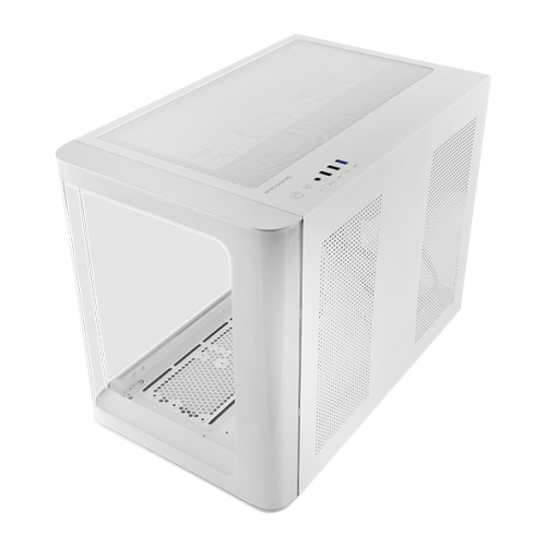 MARS GAMING MC-FUSIONM MATX COMPUTER CASE CONTINUOUS TEMPERED GLASS ROUNDED EDGES WATERCOOLING SUPPORT WHITE - Mars Gaming MCFUSIONMW
