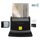 Leitor de cartões inteligentes Aisens DNI USB-C com SIM, SD, Micro SD, MMC, RS-MMC, RS-MMC, MMC, MMC, leitor de cartões MMC - Preto - Aisens ASCR-SN04CSD-BK
