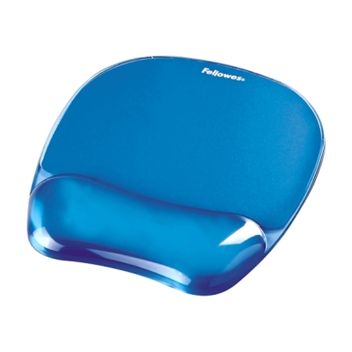 Almofada de pulso em gel Crystal da Fellowes - Resistente a manchas - 20x23cm - Azul - Fellowes 9114120