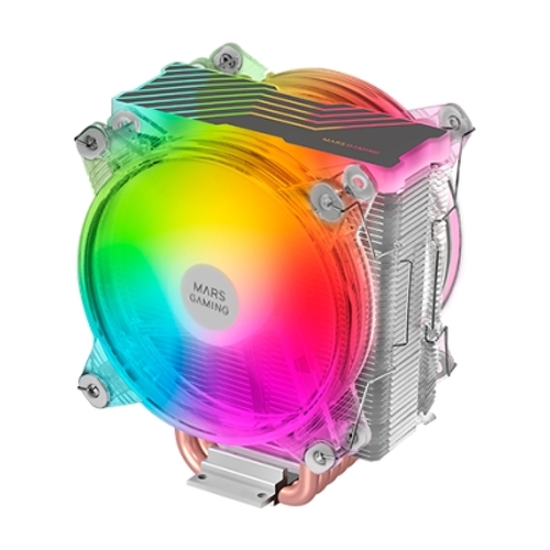 Refrigerador duplo para CPU Mars Gaming de 120 mm com dissipador de calor - Iluminação ARGB - Até 220 W - Velocidade máxima - 1600 rpm - 6 tubos de calor - Mars Gaming MCPU666 1600rpm - 6 tubos de calor - Mars Gaming MCPU66