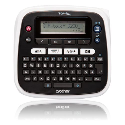 Brother PT-D200BWVP, TZe, Trasferência termal, 180 x 180 DPI, 20 mm/seg, AAA, Cinzento, Branco - Brother PTD200BWVP