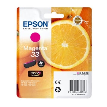 Cartucho de tinta original magenta Epson T3343 (33) - C13T33434012 - Epson C13T33434012