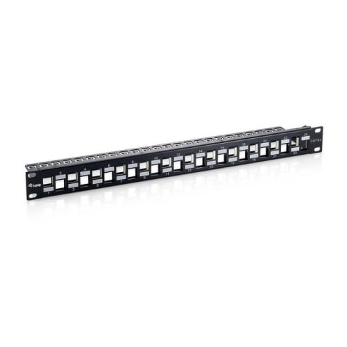 EQUIP PATCH PANEL 19" MODULAR 24P 1U FTP VAZIO PRETO - Equip 769324