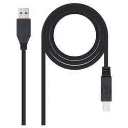 Cabo de impressora nanocabo USB-A 3.0 macho para USB-B macho 2m - Nanocable 10.01.0802-BK