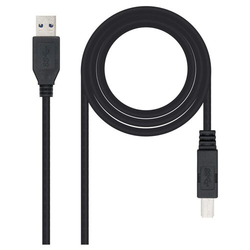 Cabo de impressora nanocabo USB-A 3.0 macho para USB-B macho 2m - Nanocable 10.01.0802-BK