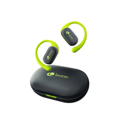 Leotec Open Air Zenith Sport Bluetooth 5.4 Auscultadores - Estojo de carregamento - 30h de autonomia - Cor verde - Leotec LETWS01G