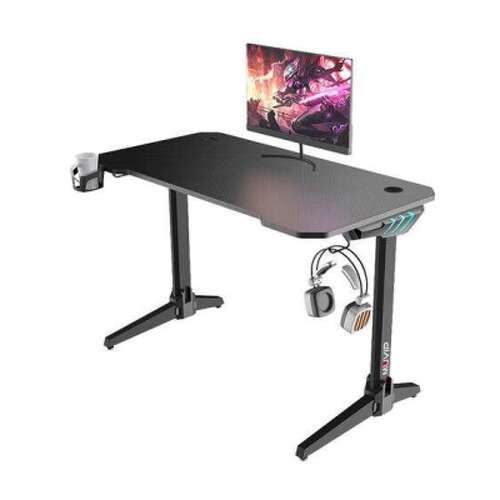 Muvip PRO500 Gaming Table Fibra de carbono - Iluminação RGB - Suporte para copos - Gancho para auscultadores - Compartimento para arrumação - Medidas 113x60x75cm - Muvip MV0277
