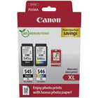 Canon PG-545XL/CL-546XL Pack de 2 Cartuchos de Tinta Originales + 50 Hojas de Papel Fotografico - 8286B011 - Canon 8286B011