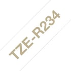 Fita de tecido. Texto ouro sobre fundo branco. Largura: 12mm. Comprimento: 4m - Brother TZe-R234