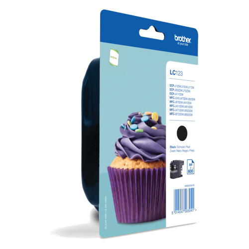 Tinteiro Brother LC123BK Preto 13,4ml 600 Pág. - Brother BROLC123BK