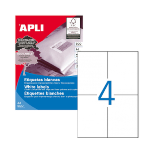 Etiquetas 105x148mm 500Fls A4 Apli 2000un - APLI APL1797
