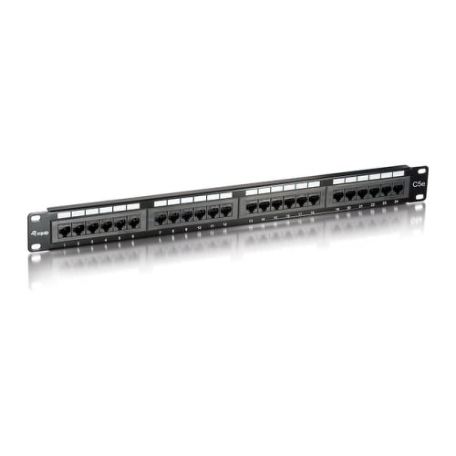 EQUIP PATCH PANEL 19" CAT5E UTP 24P 1U PRETO - Equip 235324