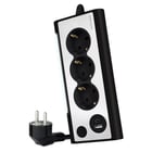 Power Strip Nanocable Desktop com 3x Shuckos, 1x USB-C e 1x USB-A - Iluminação LED com Interruptor - Cabo de 1,50m - Nanocable 10.37.0013-BK