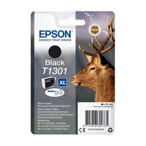 Epson T1301 Cartucho de Tinta Original Preto - C13T13014012 - Epson C13T13014012
