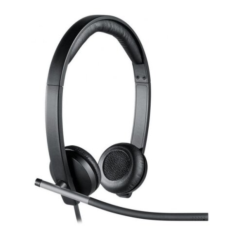 Altifalantes com microfone USB Logitech H650E - Microfone duplo - Almofadas de ouvido almofadadas - Controladores sem fios - Preto - Logitech 981-000519