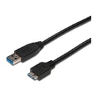 DIGITUS USB 3.0 CONNECTION CABLE A/M - MICRO B/M 1MT PRETO - DIGITUS AK-300116-010-S