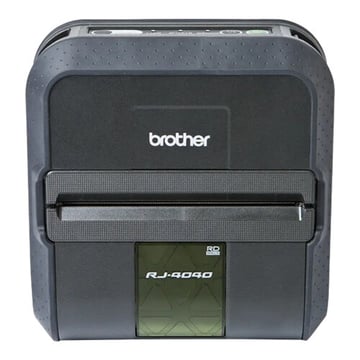 Impressora portátil com conexão USB e WiFi, de até 4 polegadas de largura, para etiquetas e talões. Não inclui adaptador de corrente nem bateria, devem ser adquiridos em separado - Brother RJ-4040