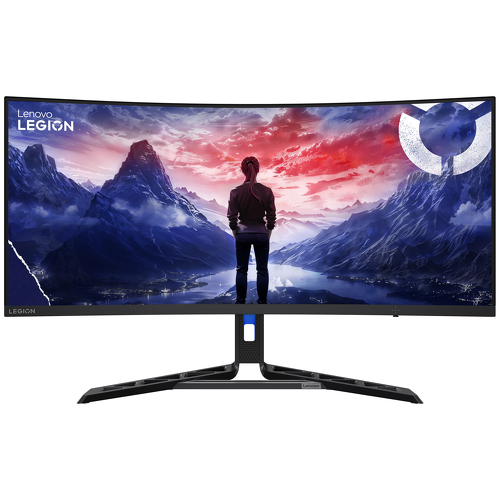 Legion R34w-30 34 Inch, UWQHD Gaming Monitor with Eyesafe (VA Panel, 180Hz, 0.5 MPRT, HDM 2.1(TMDS) , DP, FreeSyncâ„¢, HDR10, Integrated Speakers) - Tilt/Lift/Swivel Stand - Lenovo 67C7GACBEU