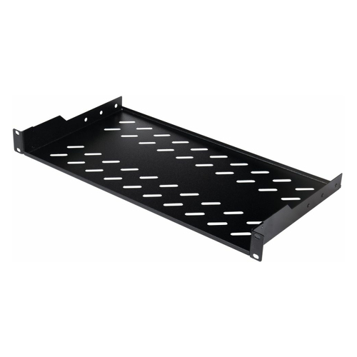 EQUIP FIXED SHELF FOR 19" CABINETS 1U 400MM DEPTH BLACK - Equip EZFS-19-1-40-B