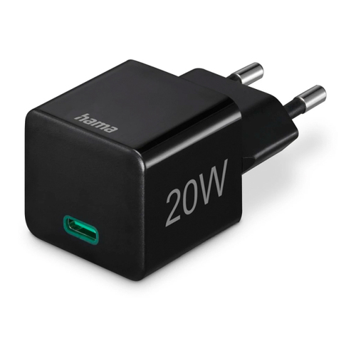 Carregador 1xUSB-C PD/QC 20W Preto - Hama HAM201649