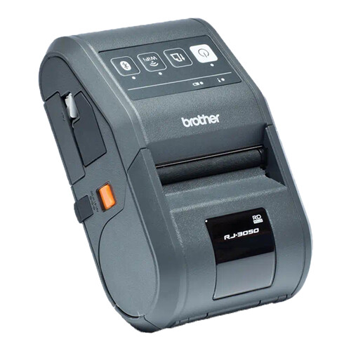 Impressora portátil de talões de até 3" de largura, com conexão USB, Bluetooth e WiFi. Não inclui adaptador de corrente, deve ser adquirido em separado - Brother RJ-3050