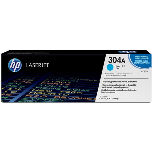 Cartucho de toner original HP CC531A ciano - 304A - HP CC531A