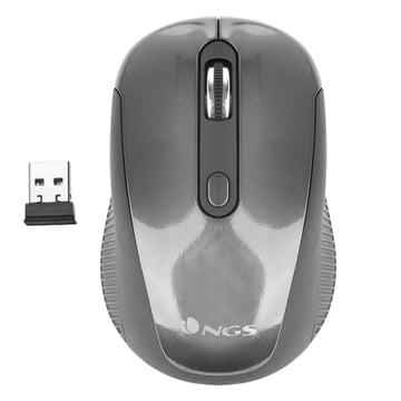 Rato sem fios NGS Haze USB 1600dpi - 3 botões - Utilização ambidestra - Cinzento/Preto - NGS HAZE