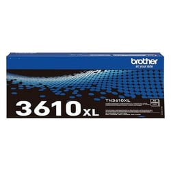 Toner Preto de giga capacidade. Duração estimada: 25.000 páginas segundo ISO/IEC 19752 - Brother TN3610XL
