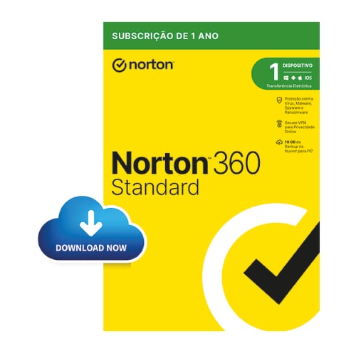 NORTON 360 STANDARD 10GB PO 1 USER 1 DEVICE 12MO GENERIC RSP DRMKEY GUM FTP ESD - Norton 21433238
