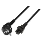Cabo de alimentação Aisens Trebol - CEE7 Angular/M-C5/F - 1,5m - 100% cobre puro AWG18 - Cor preta - Aisens A132-0172