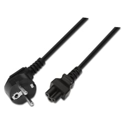 Cabo de alimentação Aisens Trebol - CEE7 Angular/M-C5/F - 1,5m - 100% cobre puro AWG18 - Cor preta - Aisens A132-0172