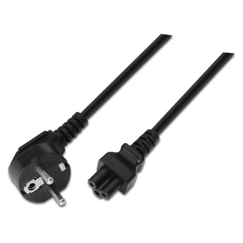 Cabo de alimentação Aisens Trebol - CEE7 Angular/M-C5/F - 1,5m - 100% cobre puro AWG18 - Cor preta - Aisens A132-0172