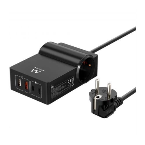 EWENT ESTAÇÃO DE CARREGAMENTO 2xSCHUKO 2x USBC 2xUSBA GAN 65W - Ewent EW3992