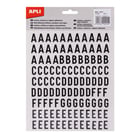 Apli Stickers Letras maiúsculas - Altura 15mm - Conjunto de 4 folhas com 468 letras - Preto - APLI 211546