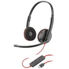 HP POLY AURICULARES POLY BLACKWIRE 3220 STÉREO - NEGRO - BIAURICULAR - USB T - Poly 8X228A6