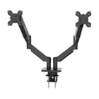 Suporte de mesa com braço articulado Coolbox M02D para 2 monitores de até 32" - Giratório e inclinado - Pistão a gás - Peso máximo de 8 kg por braço - VESA 100x100 mm - Coolbox COO-SOP-M02D