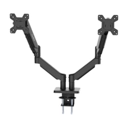 Suporte de mesa com braço articulado Coolbox M02D para 2 monitores de até 32" - Giratório e inclinado - Pistão a gás - Peso máximo de 8 kg por braço - VESA 100x100 mm - Coolbox COO-SOP-M02D