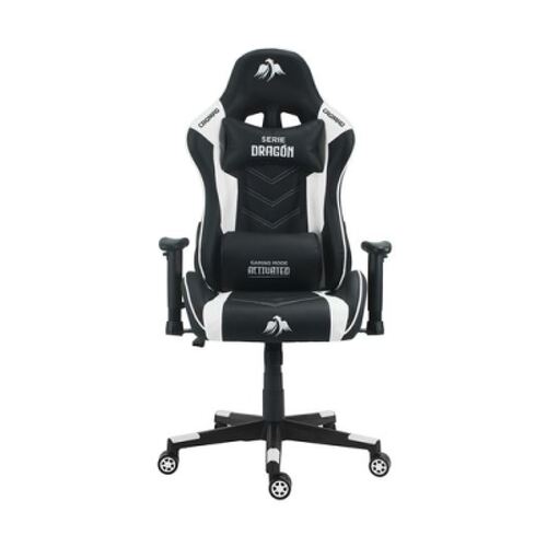 Cadeira Gaming Premium Cromad - Base 350mm - Pistão a gás Classe 2 - Altura ajustável - Rodas de nylon 60mm - Preto/Branco - Cromad 240282